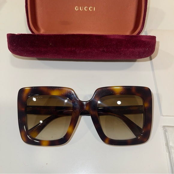 Gucci Tortoise Shell Square Sunglasses